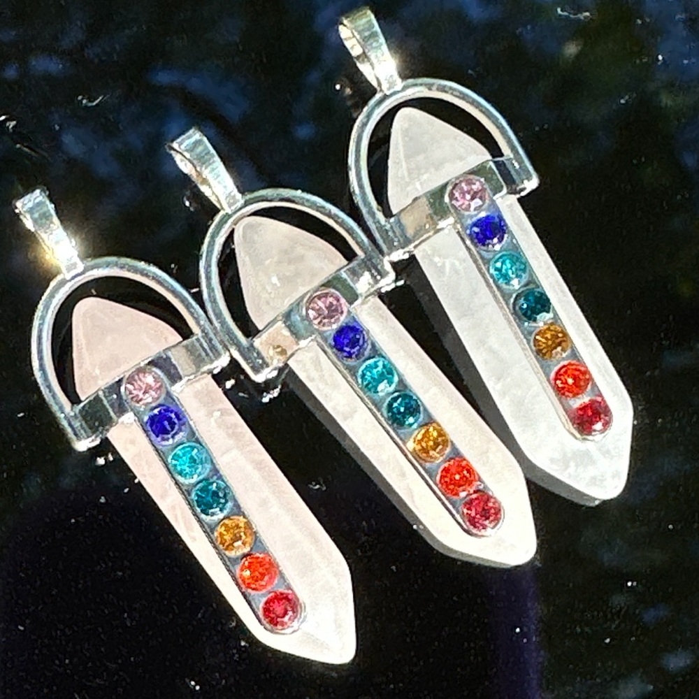 Rose Quartz Tibet Silver Pendant (Silver Plated) - Picture 16 of 16